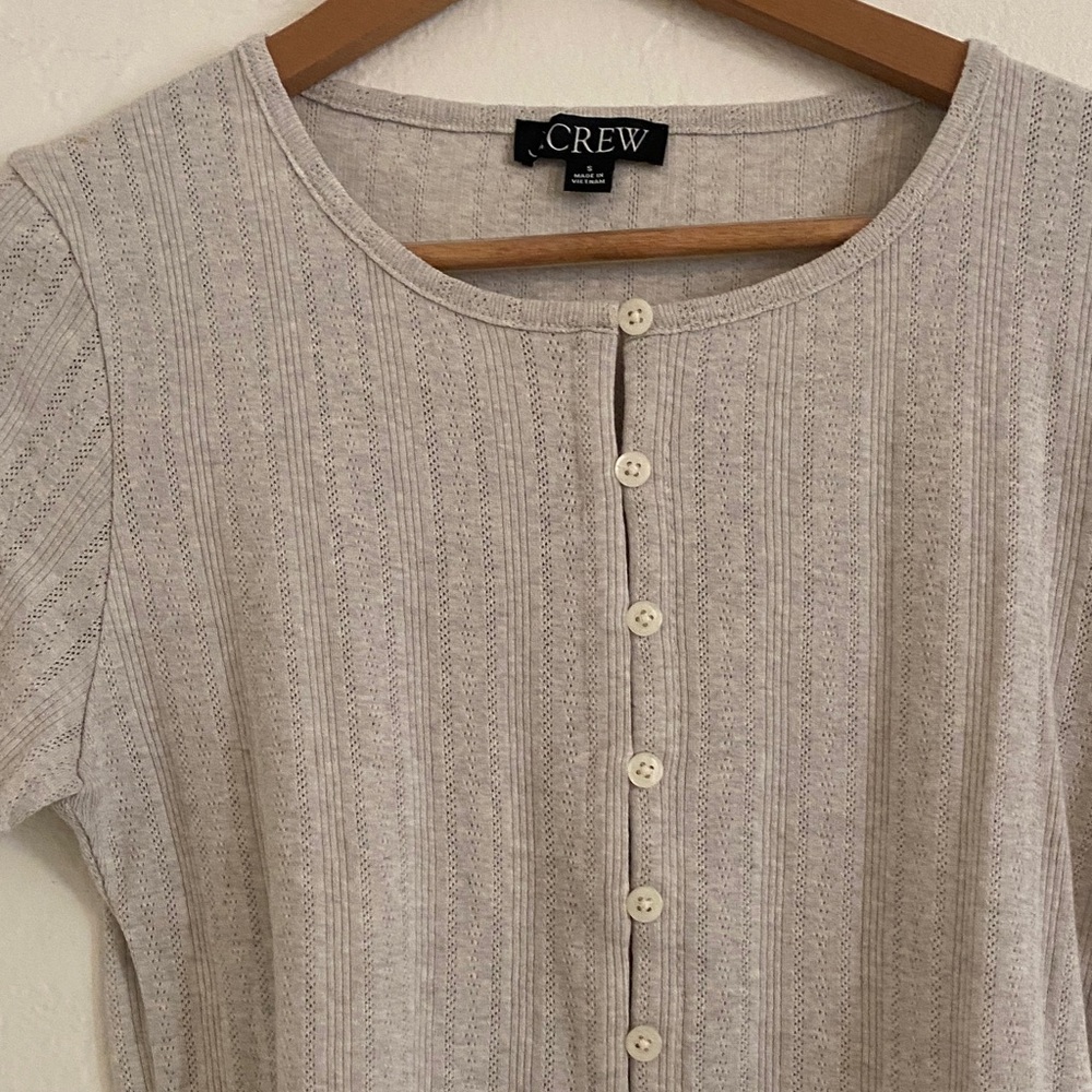J. Crew Women's Beige Button-Down Shirt